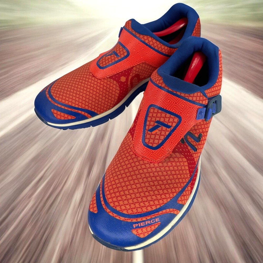Pierce Footwear T-Universal Shoes Men 12 Orange Blue Laceless Running Sneakers